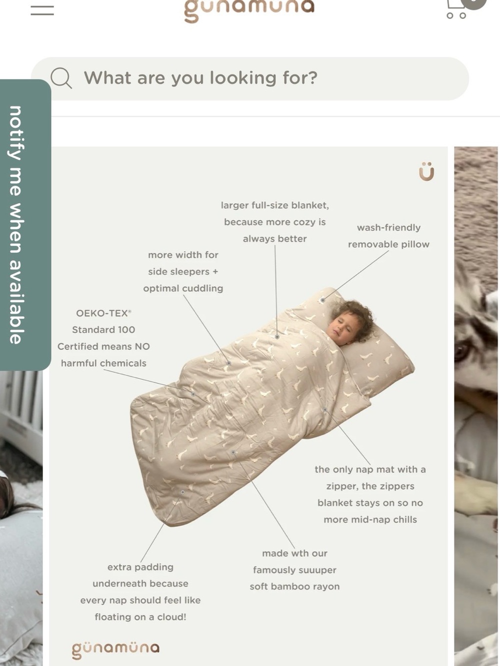 Gunamuna nap mat goose print NWT